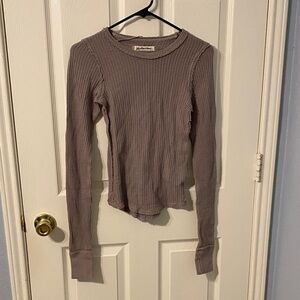 We The Free Textured Knit Top in Taupe